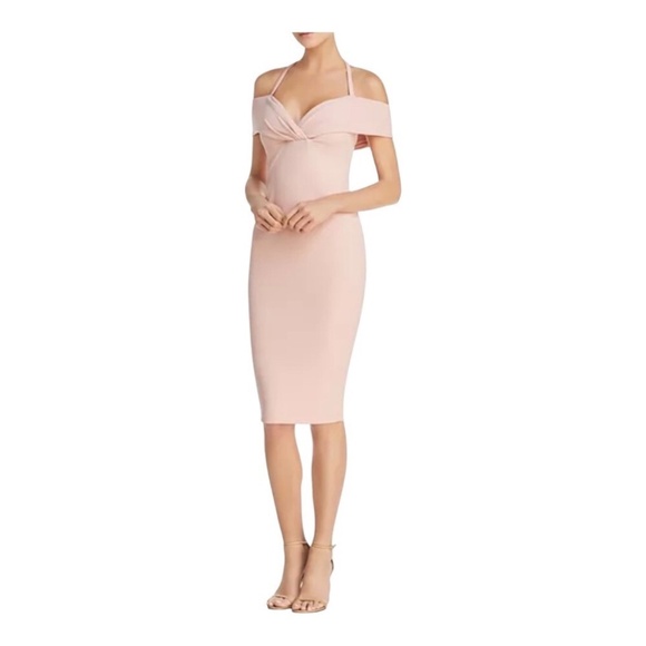 Womens Nookie Dress Small Athena Off Shoulder Midi Blush NWT SZ M MSRP $229 - Picture 1 of 9
